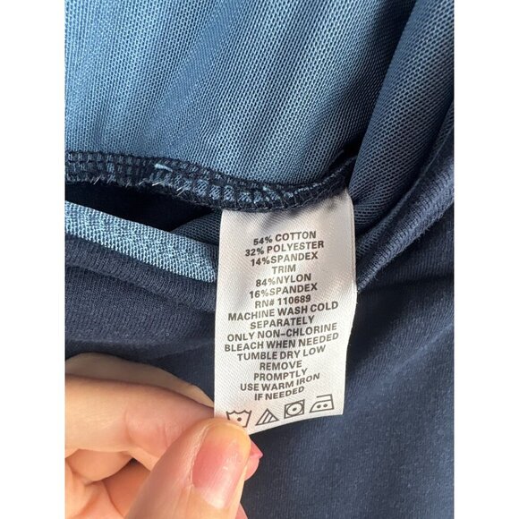 Women With Control By Renée Greenstein Womens A-Line Skirt S Navy Cotton Blend - Picture 3 of 4